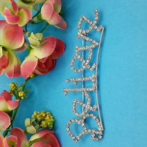 Crystal Brootch Pin "Believe" Large Beautiful Sparkle